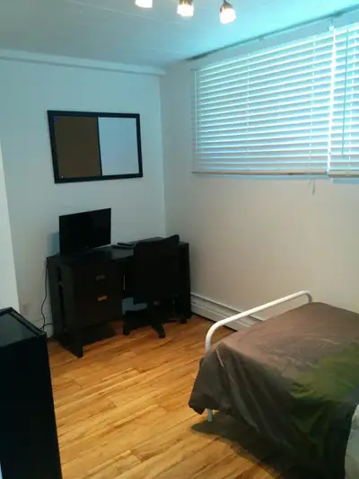 Très grande chambre à louer au centre ville de Rimouski disponible immédiatement avec salle de bain,...