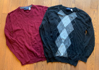 2 BOY’S CHILDREN’S PLACE V-NECK SWEATERS LARGE (10-12)