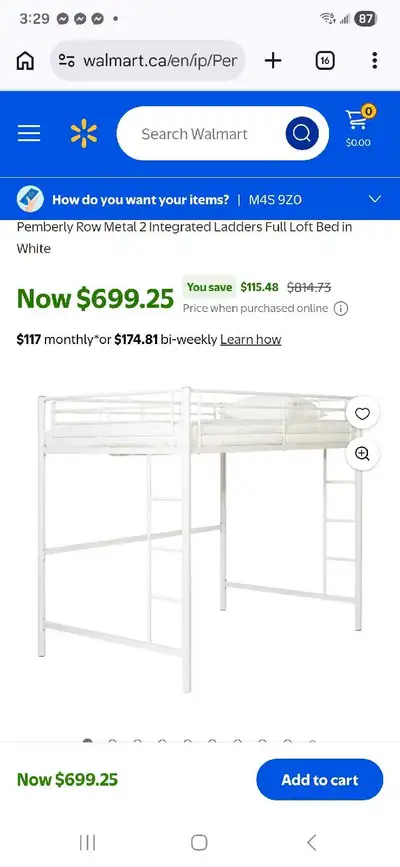 Pemberly Row Loft Bed full matress/double matress, View more