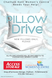 PILLOW DRIVE FOR THE CHATHAM WOMEN'S CENTRE!!