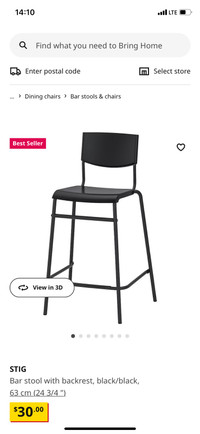 Chaise bar Ikea stig
