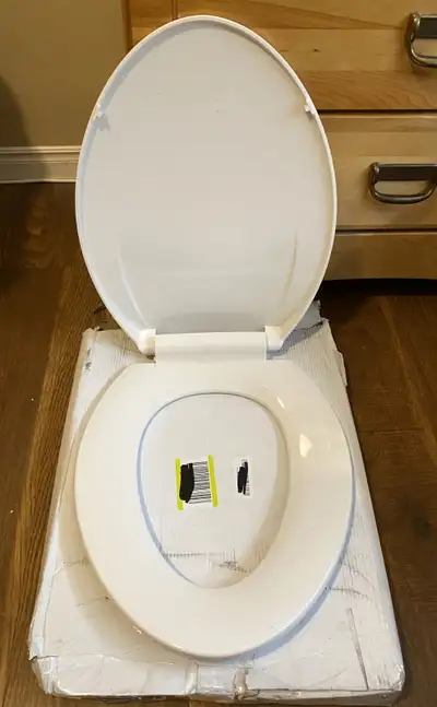 brand new open box elongated slow close toilet seat, View more