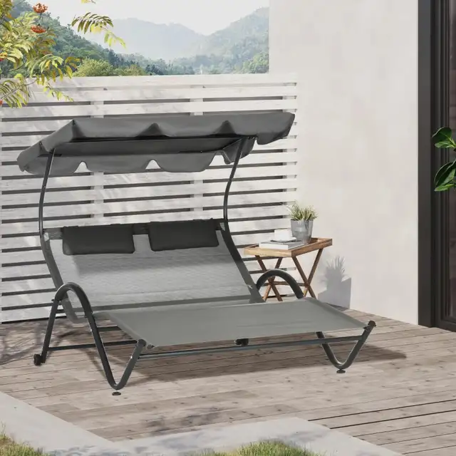 Double Outdoor Patio Chaise Lounge Chair, Patio Sun Lounger in Patio & Garden Furniture in Markham / York Region - Image 7