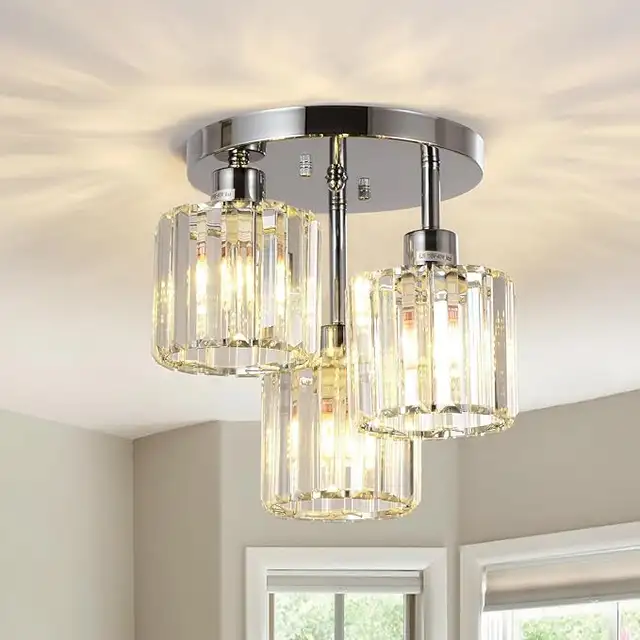Semi Flush Mount Ceiling Light,3-Light Modern Close to Ceiling L in Indoor Lighting & Fans in Mississauga / Peel Region - Image 2