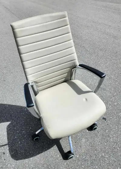 Cream Ribbed Office Chairs - 4 Available, View more