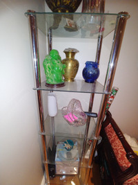 Corner new glass shelf, another shelf   display for sale $75