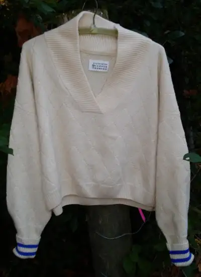 Maison Margiela Paris Ivory WOOL Blend Knit PulloverSweater, View more