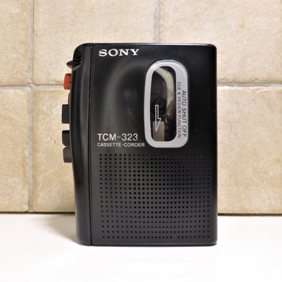 Vtg Sony TCM-323 Handheld Standard Cassette Corder Audio Tape Recorder Good condition, works great •...