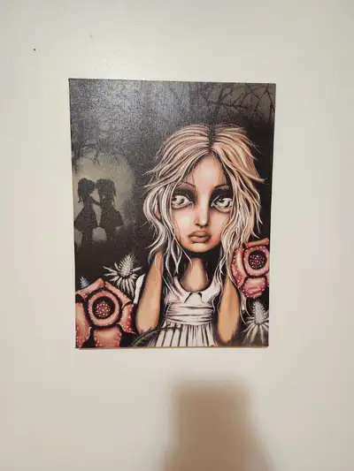 New Angelina Wrona "Big eyed girl" artwork. Dimensions 16" long x 12" wide.