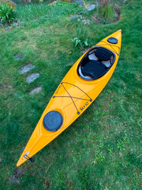 Eddyline Sky 10 kayak, with cockpit cover and spray skirt