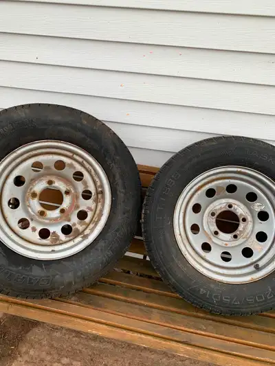 Trailer wheels14 inch poor tires. (2) x $60