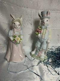 Mr. and Mrs. Easter Bunny Figures