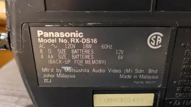 Panasonic RX-DS16 XBS AM/FM Cassette CD Player Radio Boombox in Stereo Systems & Home Theatre in City of Toronto - Image 6