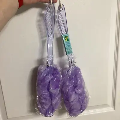 2 x purple shower loofah NEW , View more