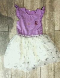 Girls size 7 Purple Ruffle Sleeve Butterfly Party Tutu Dress