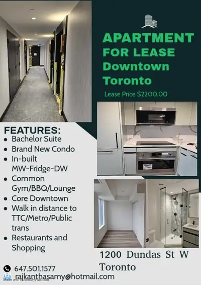 Condo  Lease Downtown Toronto