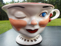 1950 Hand-painted Staffordshire England Winking Couple Teacups