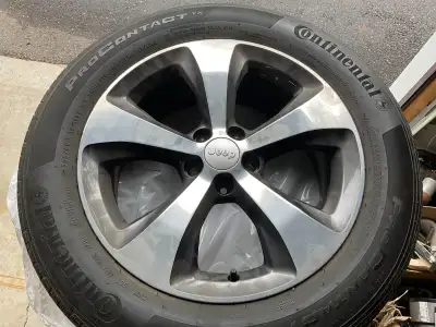 4 tires on jeep rims.