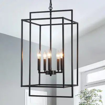 NEW IN BOX: Large Industrial 5 Lights Chandelier, View more