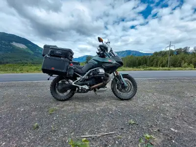2015 Moto Guzzi Stelvio NTX 8V 1200. It is a durable adventure touring bike that provides a comforta...