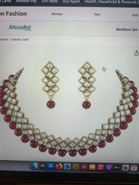 Indian Jewellery Party wear - Necklace set- kundan choker 