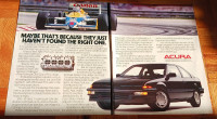 RETRO 1988 ACURA INTEGRA ORIGINAL CAR AD ANNONCE 80S