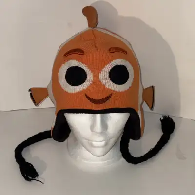 Vintage Disney Finding Nemo Orange & White Winter Flap Alt Hat, View more