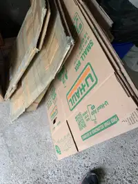 Free small sized moving boxes and bag of clean packing paper