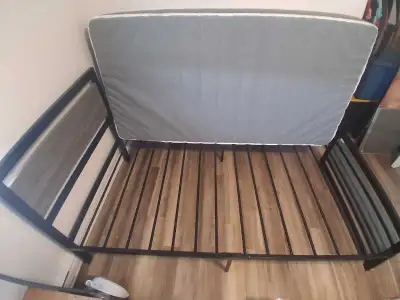 like new twin bed ( mattress & frame), View more