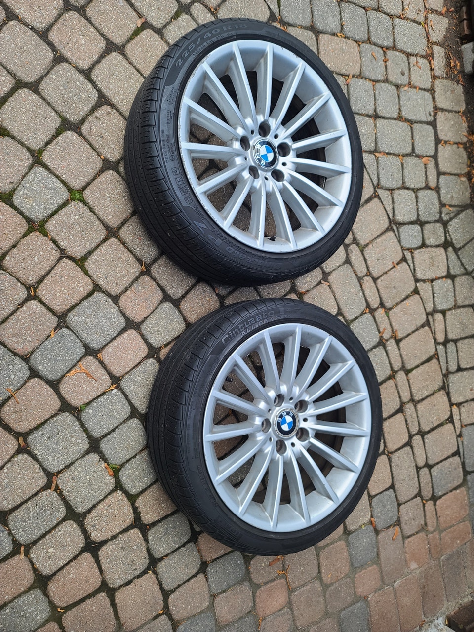 Pair of BMW Rims and Pirelli All Season Tires 225X40R18 | Tires & Rims ...