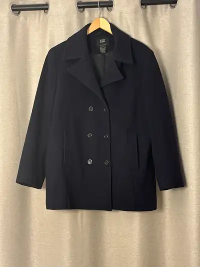 Wool Jacket – Womens Navy Blue Coat / Large, View more