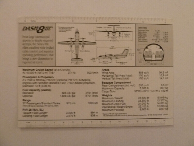 Carte Avion Boeing Canada De Havilland Dash 8-100 dans Autre  à Laval/Rive Nord - Image 2