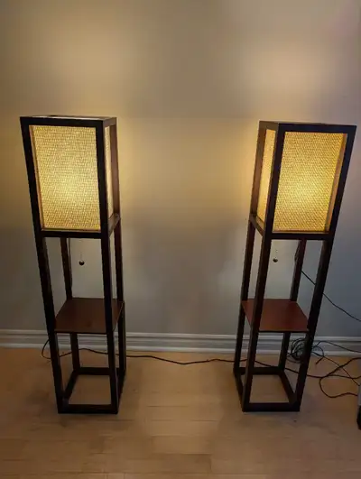 2 beautiful lamps with shelves., View more