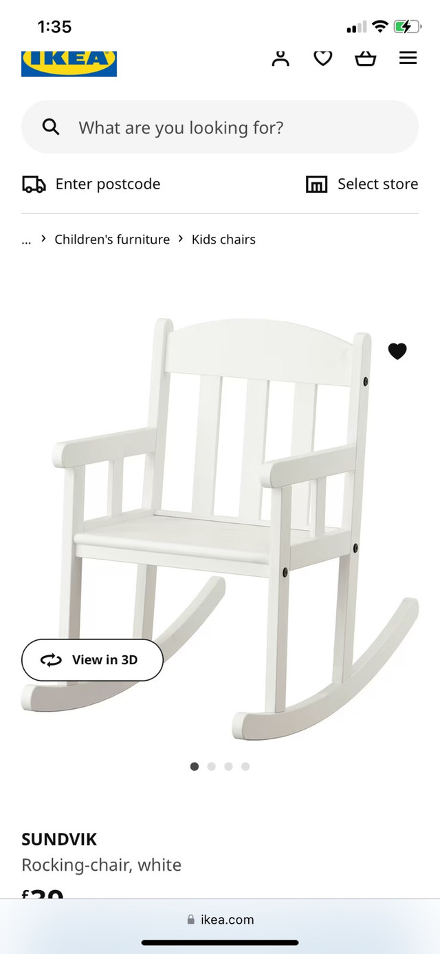 ISO Ikea SUNDVIK kids rocking chair (white) in Chairs & Recliners in Edmonton