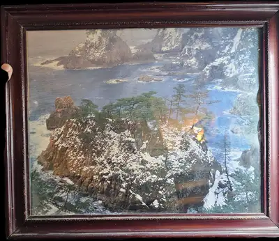 Framed Coastal Winter Landscape Print, View more