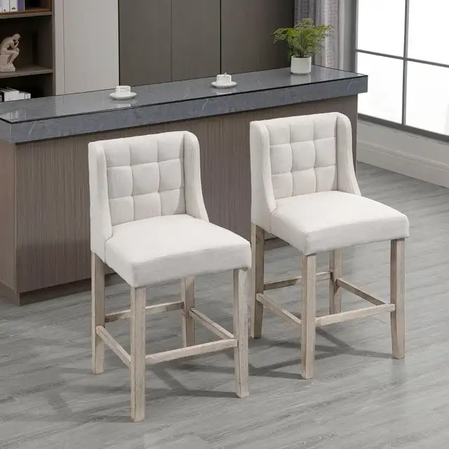 Modern Counter Bar Stool Tufted Upholstered Counter Chair for in Chairs & Recliners in Markham / York Region - Image 8