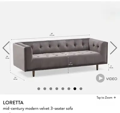 Loretta Sofa with pillows, View more