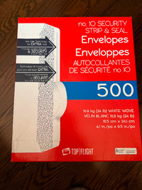 Box of  500 Self sealing white envelopes