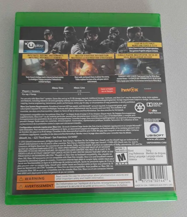 2 xbox one jeux game division rainbow six siege in XBOX One in Laval / North Shore - Image 8