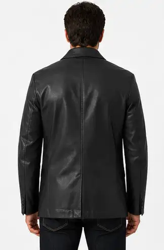 Men’s Classic Black Leather Blazer Jacket in Men's in Oshawa / Durham Region - Image 5
