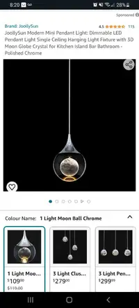 Ceiling light Ball with moon 