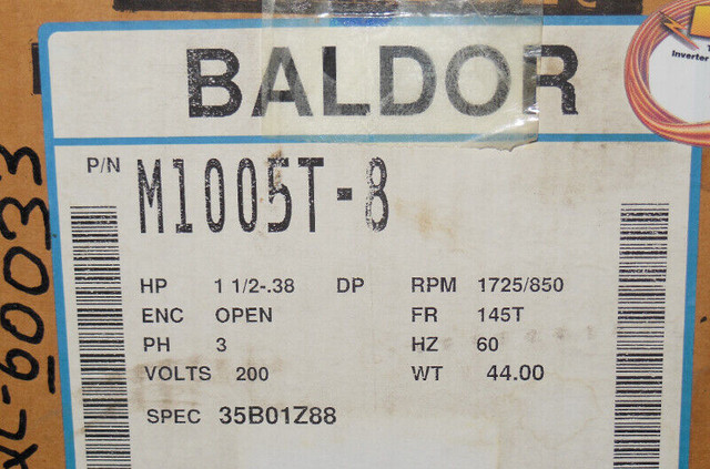 Baldor Reliance M1005T-8 General Purpose Electric Motor in Other Business & Industrial in Medicine Hat - Image 2