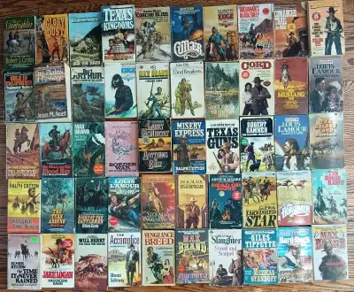 VINTAGE LOT OF 50 WESTERNS COWBOY PAPERBACKS , View more