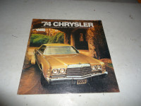 1974 CHRYSLER DELUXE LARGE SIZE SALES BROCHURE. CAN MAIL