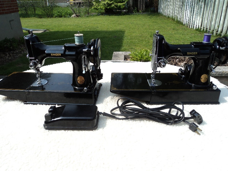 Two 1949 Featherweight Singer Sewing Machines. mdl. 221K Other