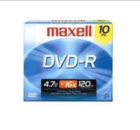 10 x Maxell DVD-R 4.7 GB 16x 120 min