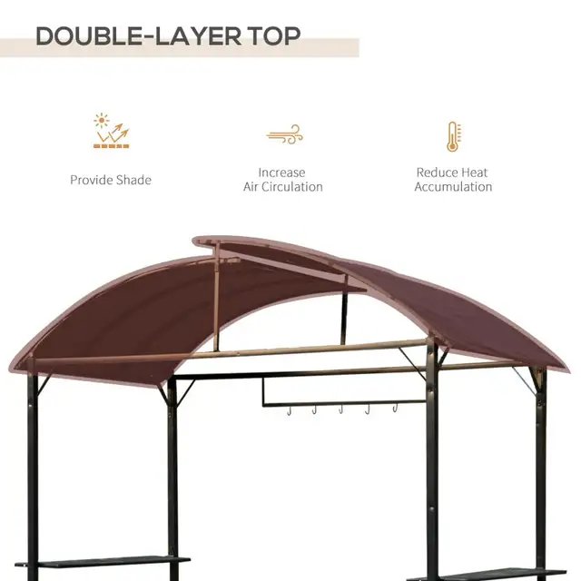  8x4ft BBQ Gazebo Tent Metal Frame Arch Canopy Garden Sunshade in BBQs & Outdoor Cooking in Markham / York Region - Image 5