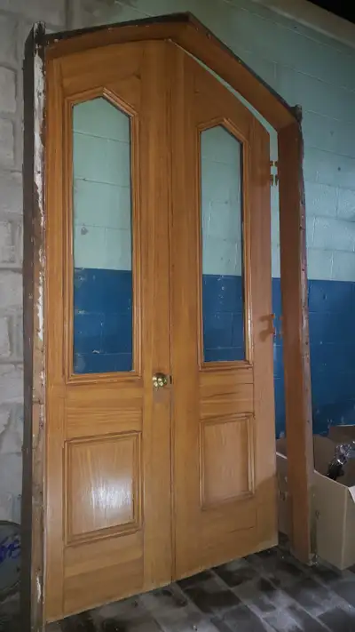 Unique 140yr Old Double Door Set w/Windows & Frame, View more