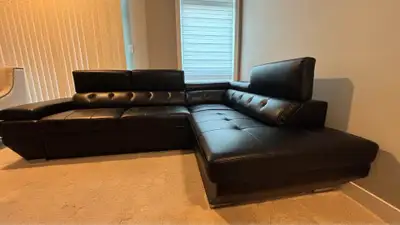 Black sectional couch for sale - like new, View more