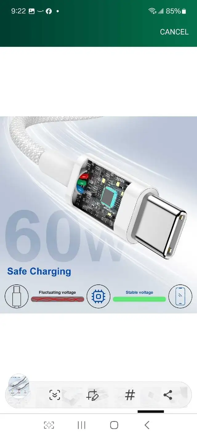 3Pack Type C to Type C Fast Charging Cord for iPhone16/15,USB C in General Electronics in Markham / York Region - Image 6